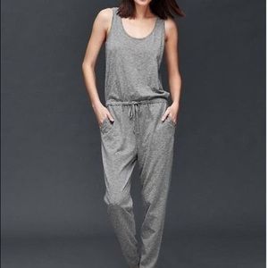 Sleeveless Grey Stripe Jumpsuit